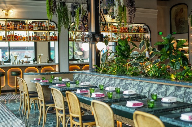 The interior of Trust Restaurant Group's À L'ouest, a modern French brasserie that opened Feb. 11 in North Park. (Trust Restaurant Group)