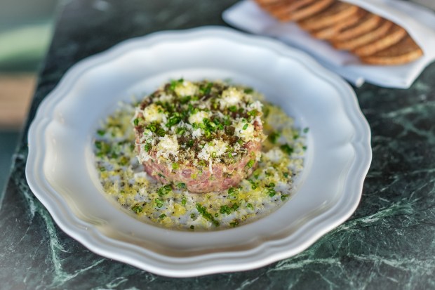 The Steak Tartare dish at Trust Restaurant Group's À L'ouest, a modern French brasserie in North Park. (Trust Restaurant Group)