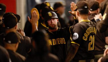 Padres score late, survive busy finish to beat Angels