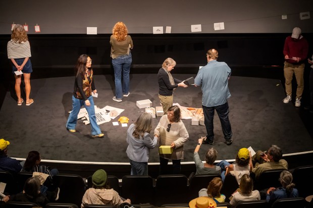 Audience members are entirely in charge of Ontroerend Goed's interactive theater piece "Handle with Care" at La Jolla Playhouse's 2026 WOW Festival on the UCSD campus. (Jenna Gilmer / For La Jolla Playhouse)