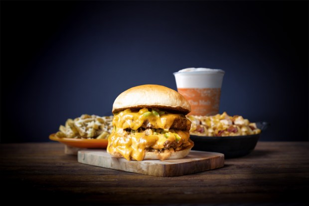 The Double Melt Burger combo at The Melt, which opens its newest location Thursday in San Marcos. (The Melt)
