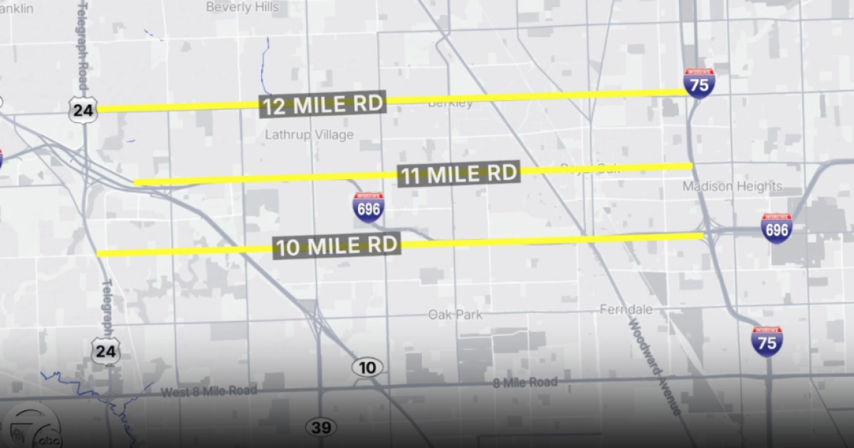 I-696 construction in Oakland County causing increased traffic on the Mile Roads