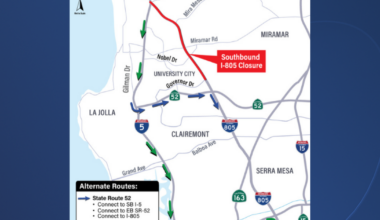 Stretch of southbound I-805 to be closed through weekend for construction