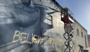 Cesar Chavez mural seen being removed after recent vandalism
