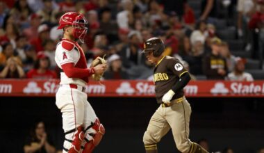 Angels struggle to hit against Padres, suffer loss at Angel Stadium
