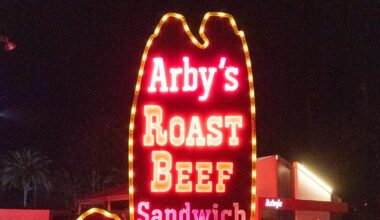 Arby's sign from Sunset Boulevard location in Hollywood appeared at Stagecoach