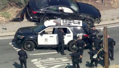 One person killed after a police chase on the 5 Freeway in East L.A.