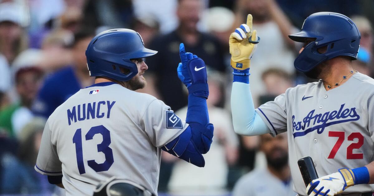 Max Muncy, Dalton Rushing homer twice in Dodgers' win over Rockies