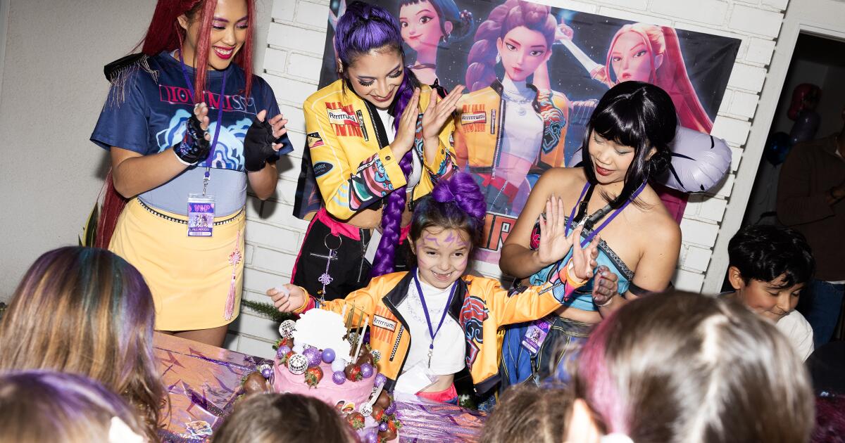 At Los Angeles kid birthday parties, ‘KPop Demon Hunters’ rule