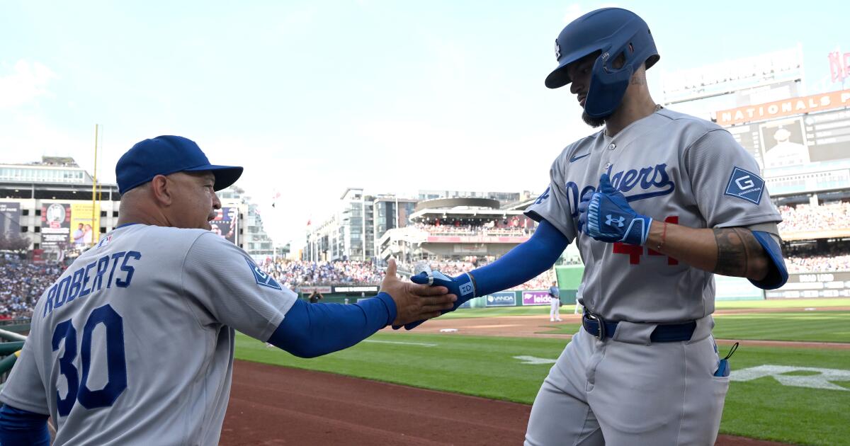 Dodgers offense stays hot as Andy Pages homers in rout of Nationals