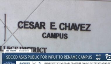 San Diego Community College District temporarily renames Cesar Chavez campus