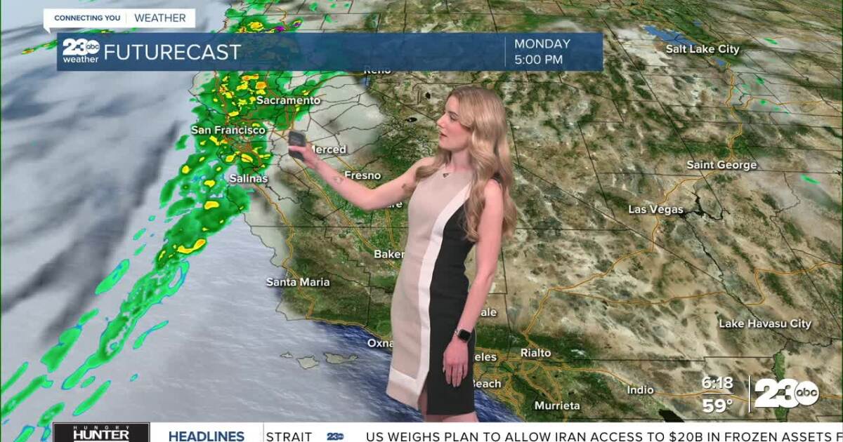 Warm day Monday; rain and storm chances Tuesday