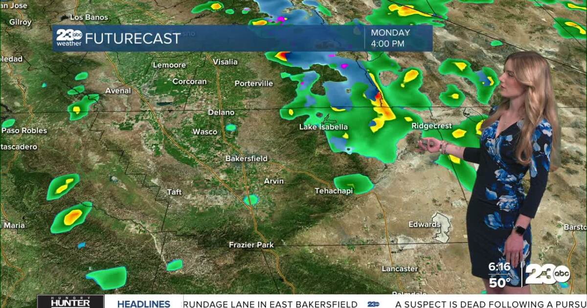 Chance for lingering showers and thunderstorms on Monday