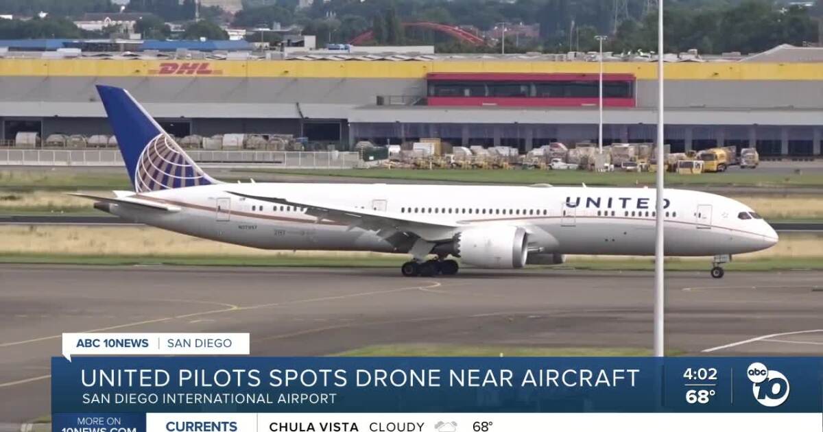 United crew reports seeing drone in airspace as plane approached SD Airport
