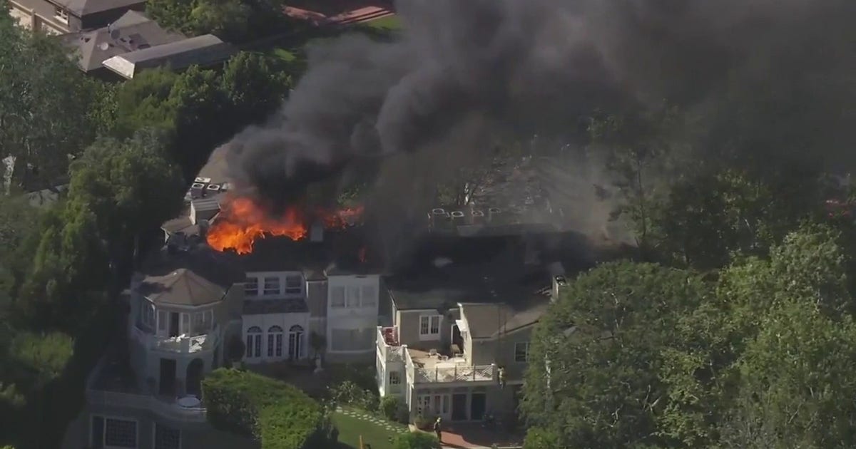 LIVE: 150 firefighters battling stubborn Beverly Crest house fire