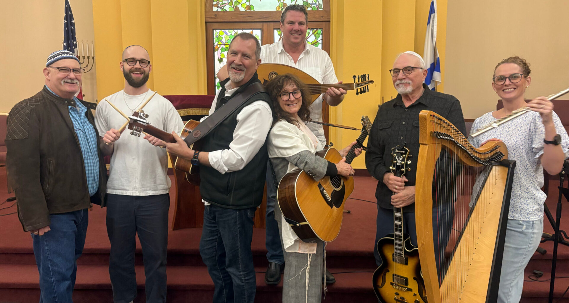 Rabbi Nancy Wechsler (center-right) is retiring from Congregation Beth Shalom, a small Reform synagogue in Carmichael, just outside of Sacramento. (Courtesy)