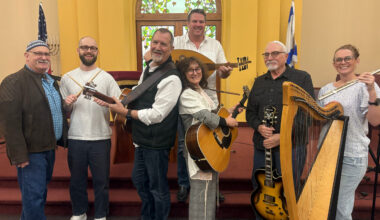 Rabbi Nancy Wechsler (center-right) is retiring from Congregation Beth Shalom, a small Reform synagogue in Carmichael, just outside of Sacramento. (Courtesy)