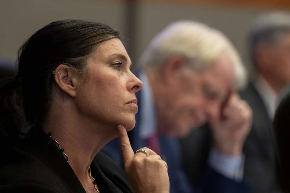 Sacramento City Councilmember Lisa Kaplan listens during a meeting about budget cuts on Tuesday.