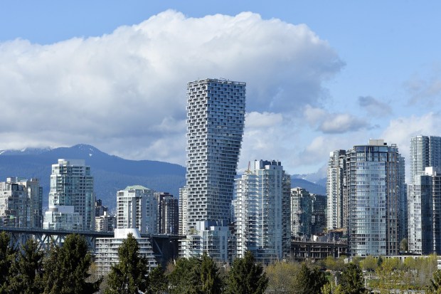 The Vancouver House building stands under construction in Vancouver, British Columbia, Canada, in April 2019. Photographer: Jennifer Gauthier/Bloomberg