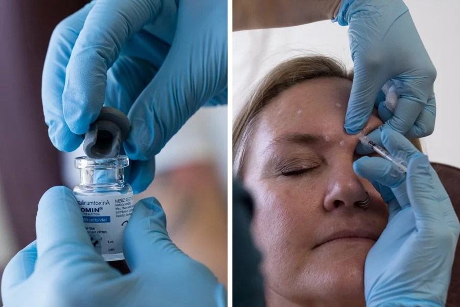 Samantha Pohlman, a registered nurse, injects Xeomin IncobotulinumtoxinA near Christine Ruiz’s eyebrow during a cosmetic treatment at Planned Parenthood - B Street, in Sacramento, Calif. in March.