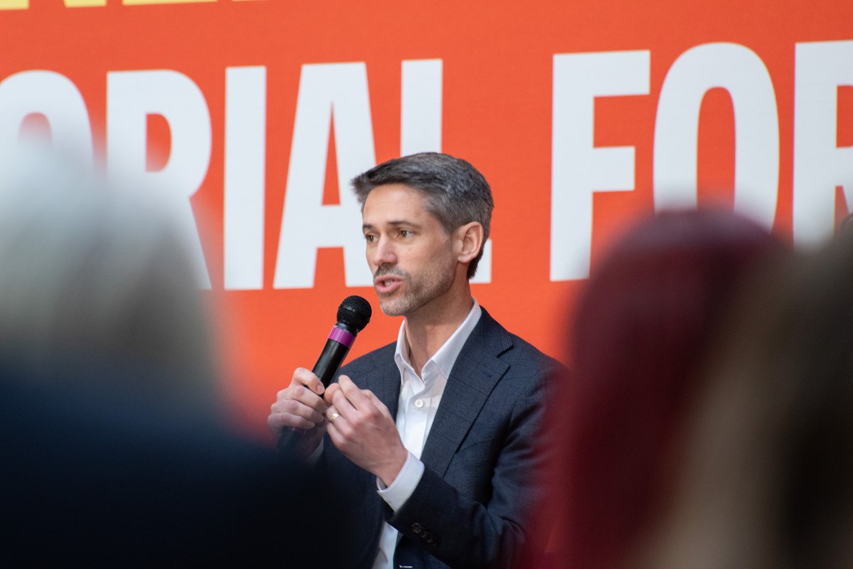 San Jose Mayor Matt Mahan speaks during a homeownership gubernatorial forum Thursday, March 5, 2026, in downtown Sacramento.