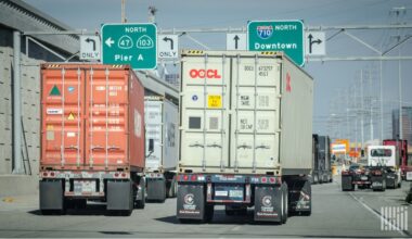 Truck dwell holds, rail up at LA-Long Beach
