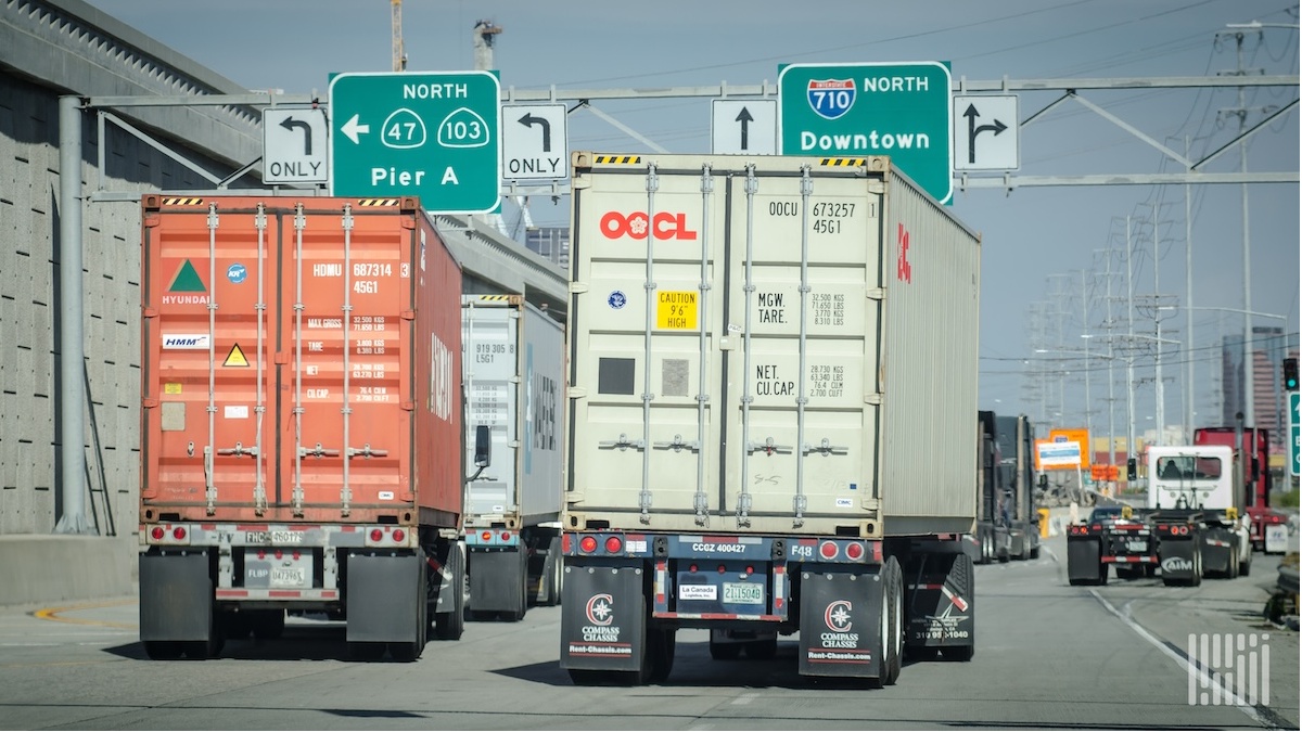 Truck dwell holds, rail up at LA-Long Beach