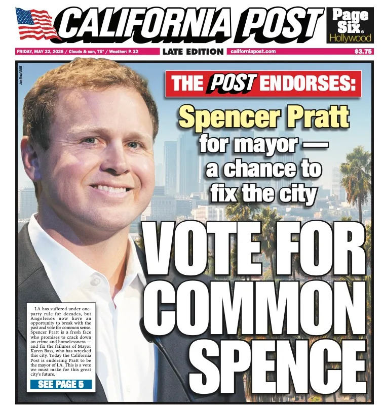 Today’s cover of the California Post.
