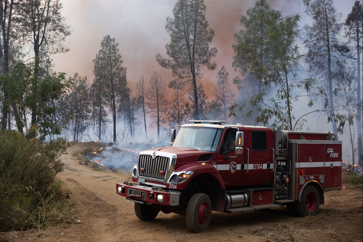 Firefighters manage a back fire operation in Volcanoville, Calif., to fight the Mosquito Fire, Friday, Sept. 9, 2022.