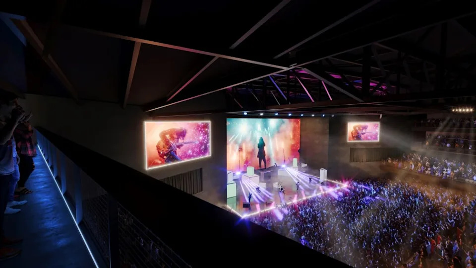 A balcony view rendering of the concert hall. OCVIBE