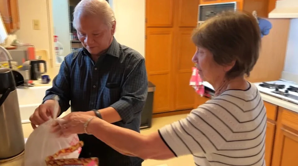 Peter and Diane Hata were scammed out of their life savings through a sophisticated FBI imposter scam. (KTLA)