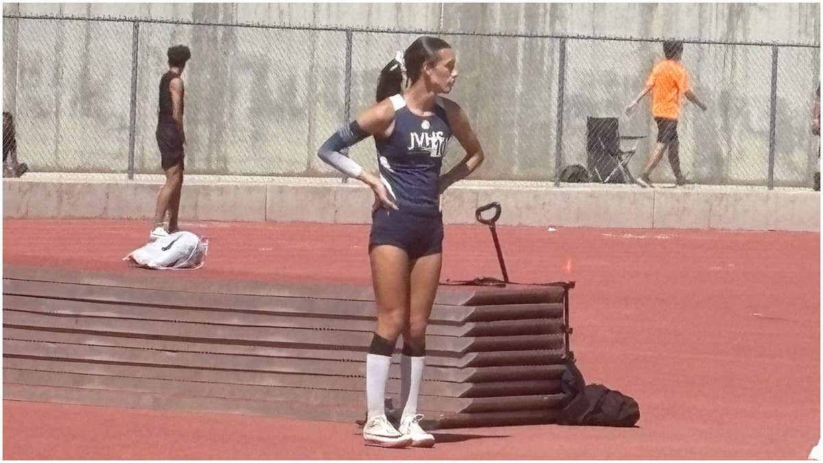Trans athlete AB Hernandez swept jumping events at CIF Division 3 prelims, fueling ongoing fairness debate. (OutKick/Alejandro Avila)
