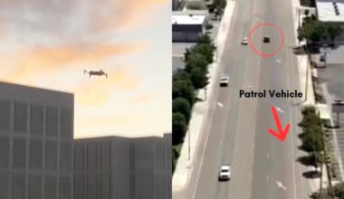 Insane police drone chase shows cops snare band of thieves
