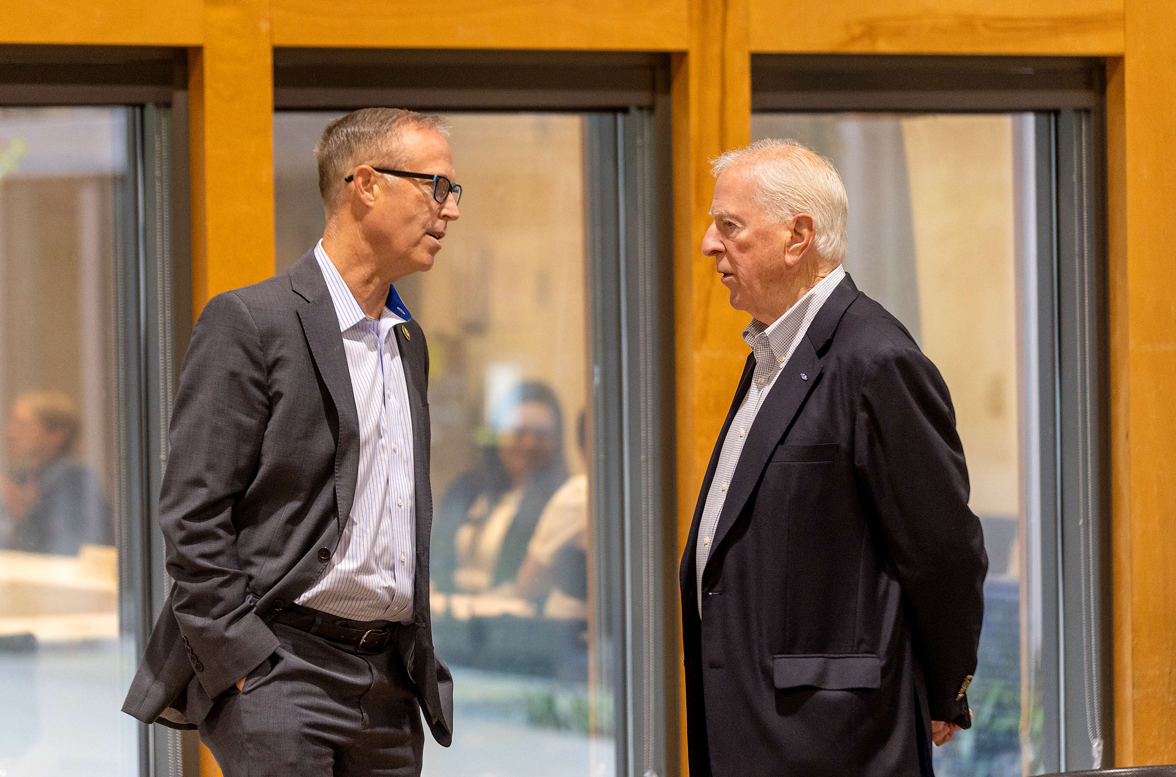 Re. Mike Thompson, right, and Rep. Jared Huffman hosted a...
