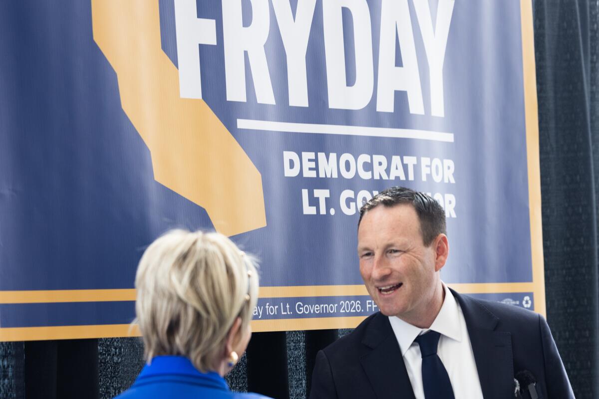 Josh Fryday, right, Chief Service Officer of California in the California Governor's Cabinet.