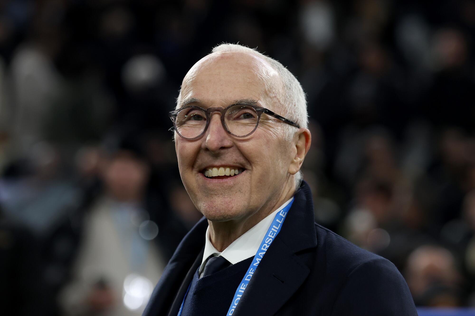 Former Dodgers owner attends a UEFA Champions League match between Olympique Marseille and Newcastle United.