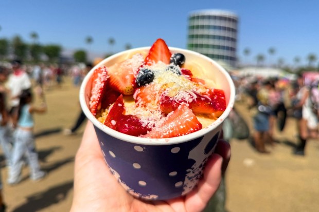 Island Bowl from Backyard Bowls at the Coachella Valley Music and Arts Festival in Indio, California. (Carolyn Burt, SCNG)