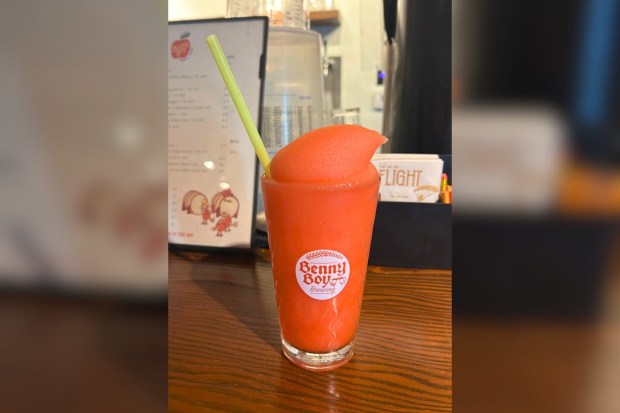 Frozen cider slushie from Benny Boy Brewing & Cider House in Lincoln Heights, Los Angeles. (Teagan Davidge, SCNG)