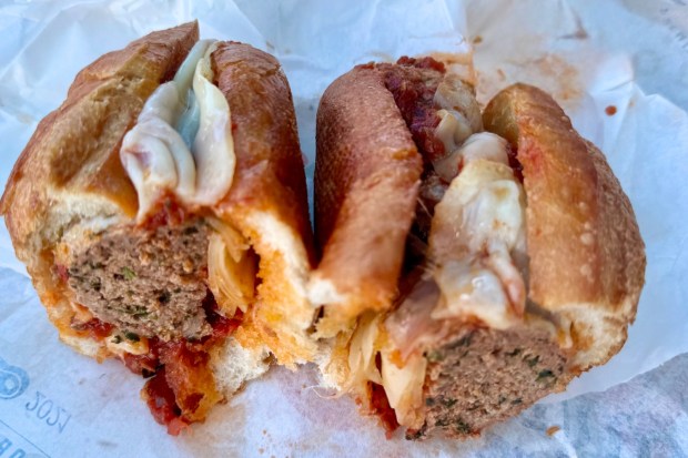The meatball sub sandwich at Mario's Butcher Shop. (Photo by Brock Keeling, Orange County Register/SCNG)