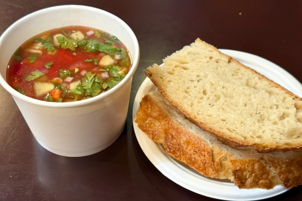 Gazpacho is a seasonal favorite at Simple Simon's Bakery & Bistro in Riverside. (Photo by Fielding Buck, The Press-Enterprise/SCNG)