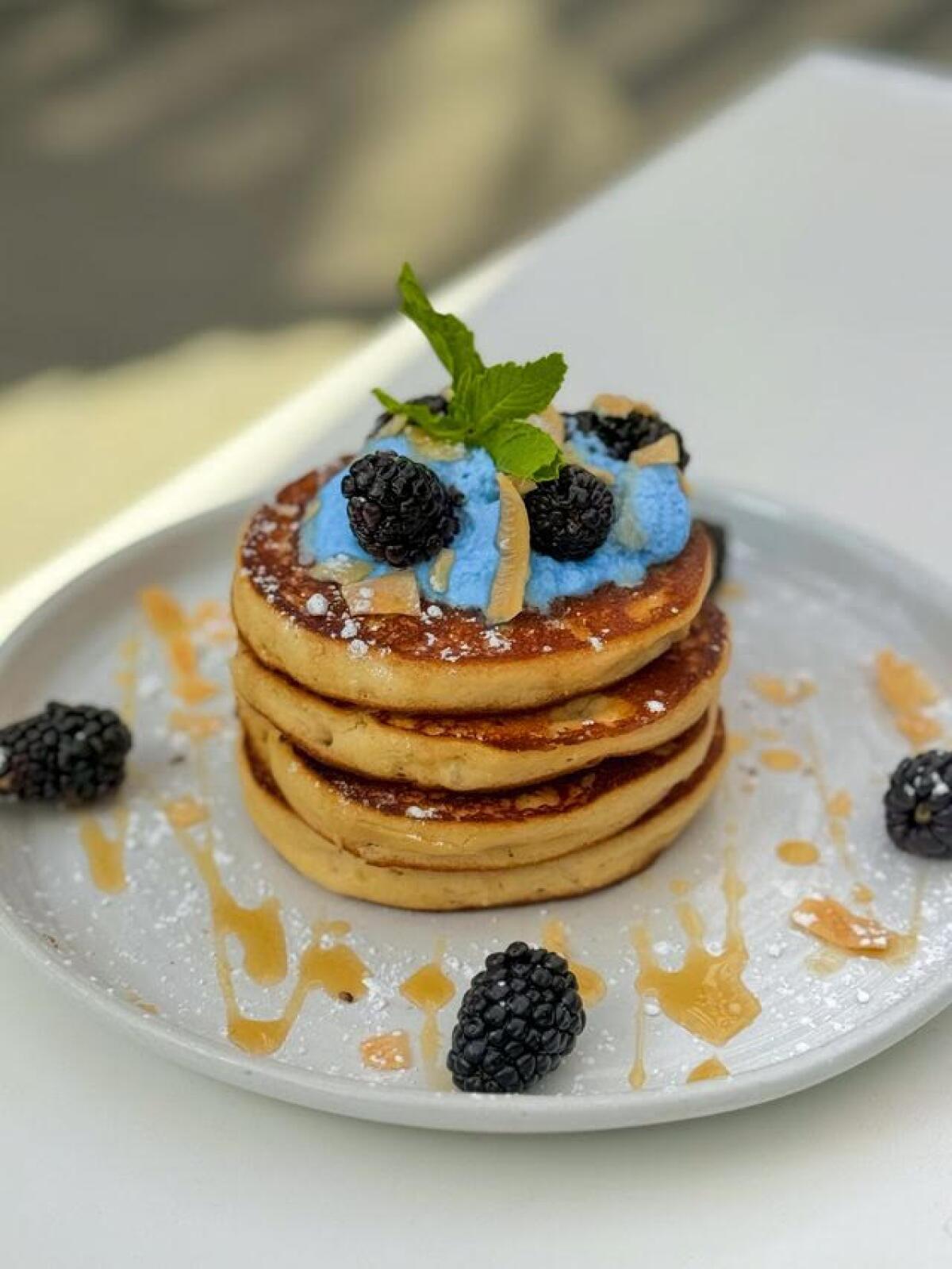 Honey vanilla gluten free pancakes from Outpost Kitchen.