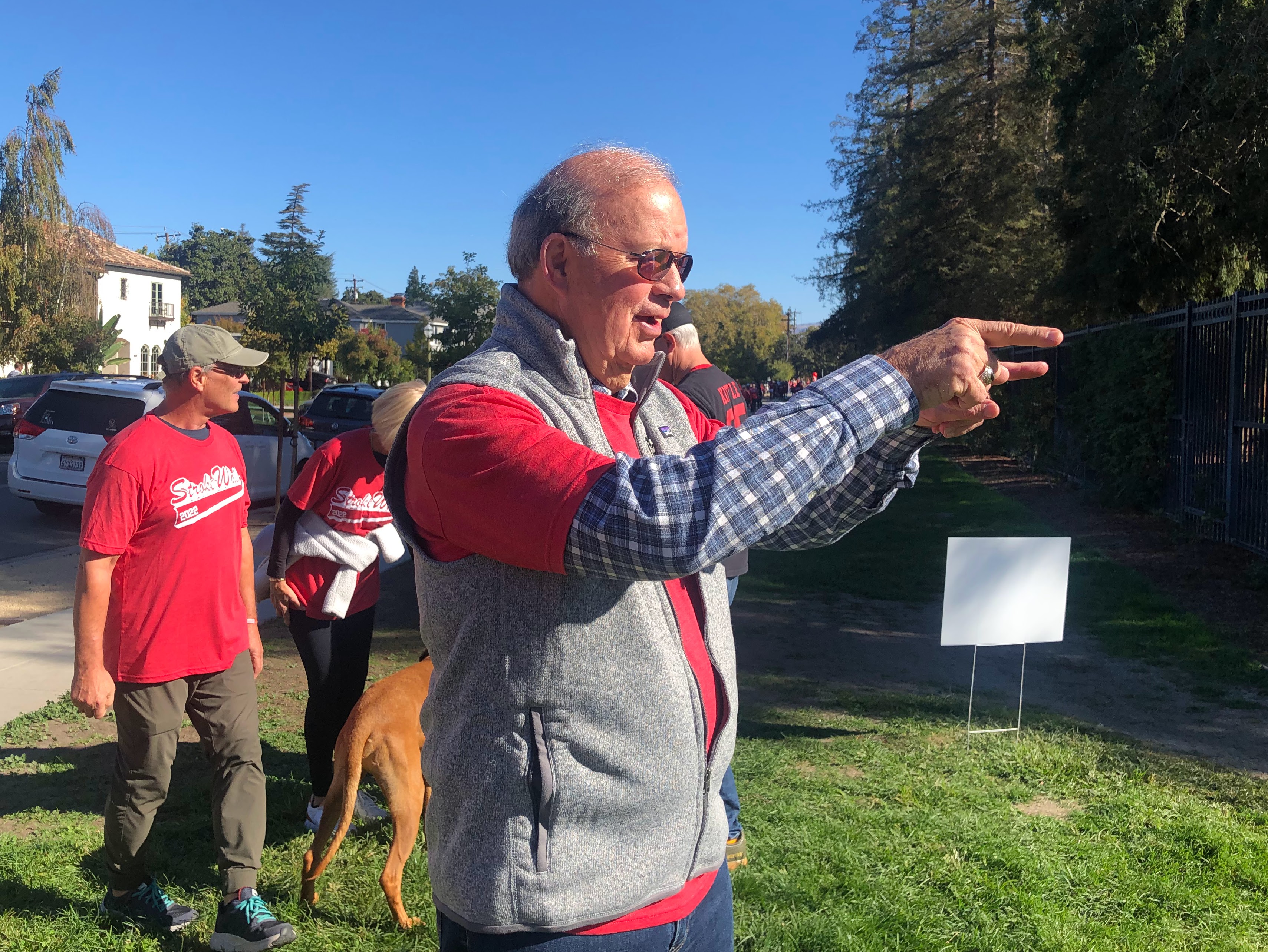 Stroke Awareness Foundation co-founder Chuck Toeniskoetter greets people at the...