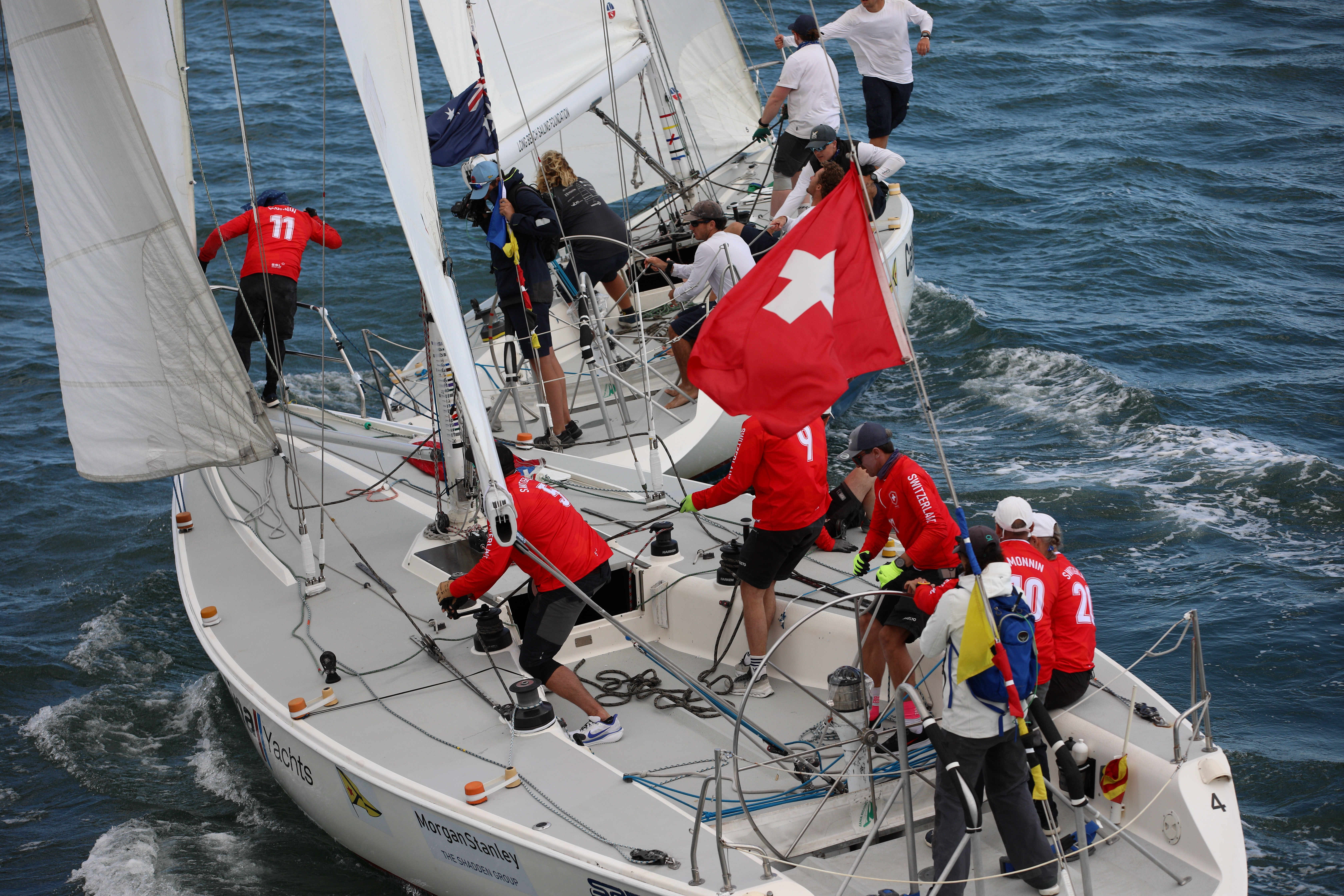 Eric Monninâs team tries to avoid hitting Cole Tapperâs boat...