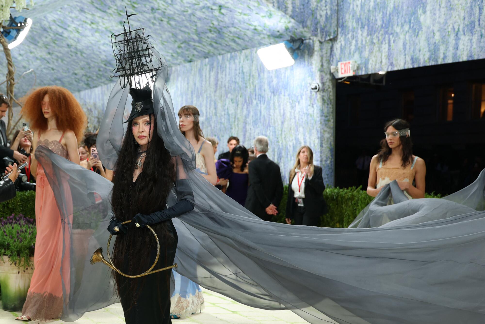 Madonna wears a ship on her head at the Met Gala. 