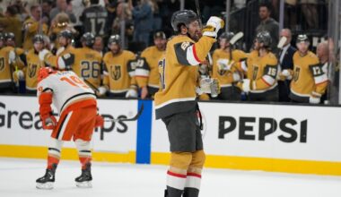 Barbashev scores late on disputed goal as the Golden Knights beat the Ducks 3-1 in Game 1