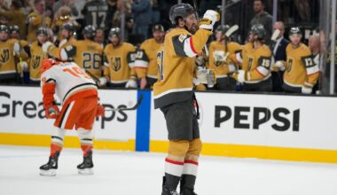 Barbashev scores late on disputed goal as the Golden Knights beat the Ducks 3-1 in Game 1