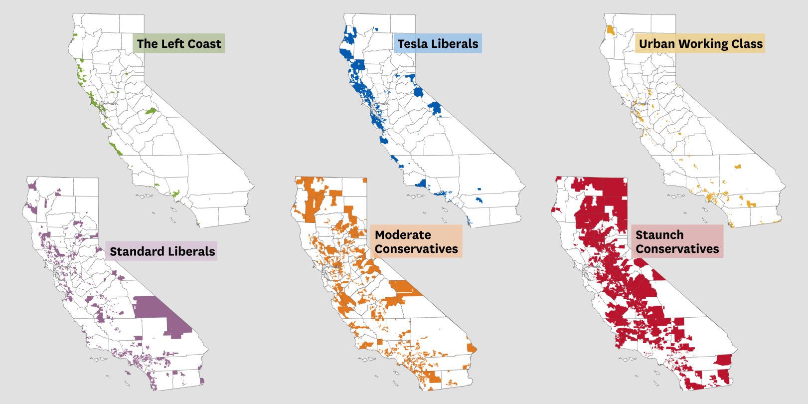 California has six voting groups beyond just Democrat or Republican