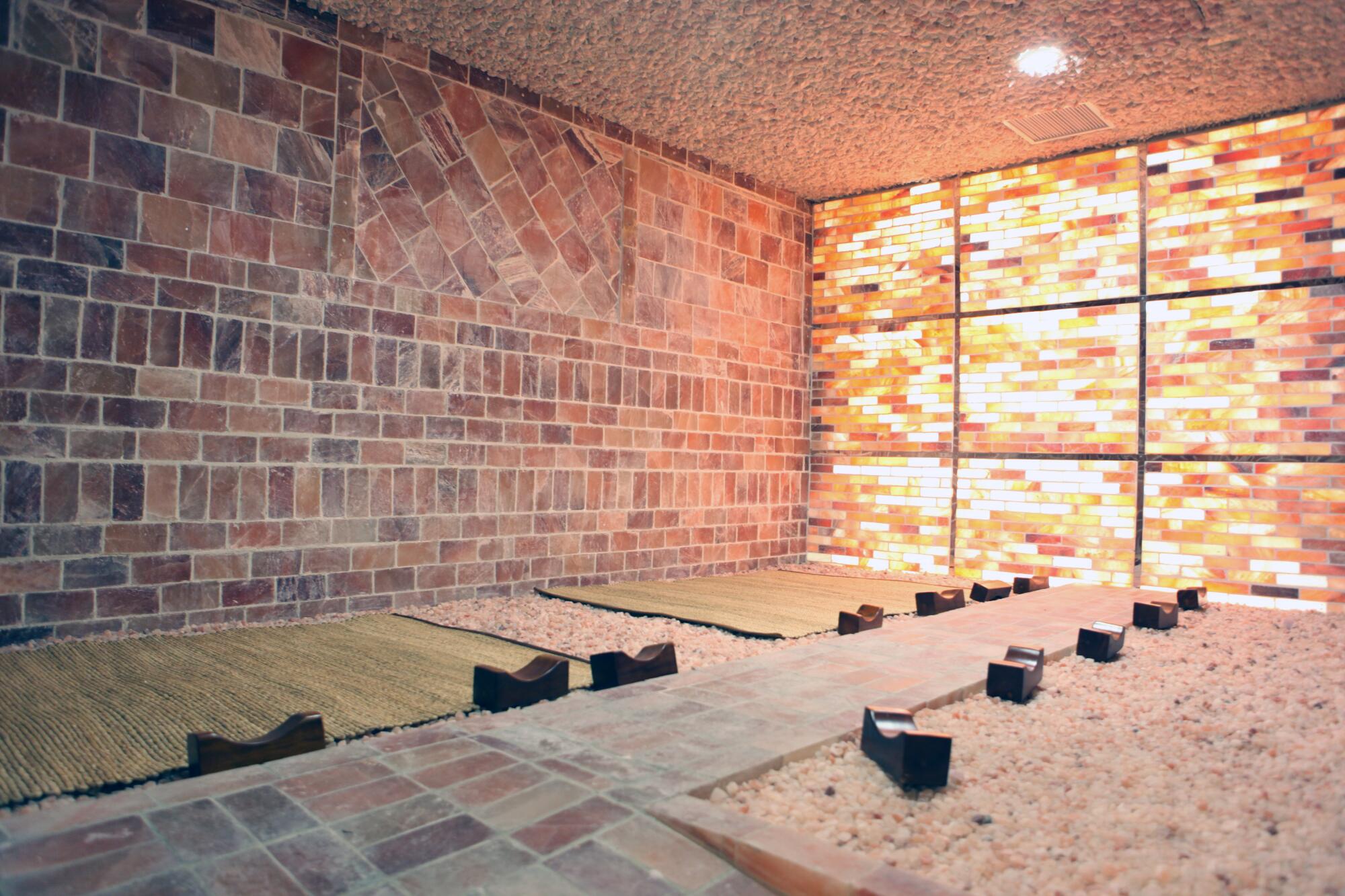 Wi Spa's Himalayan Salt Sauna, a visitor favorite.
