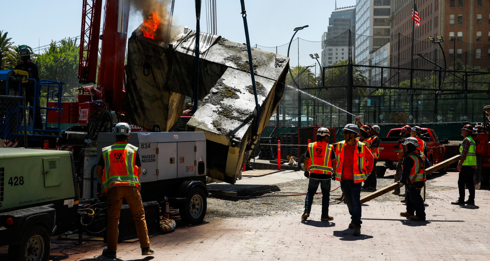 Fire breaks out during removal of S.F.’s Vaillancourt Fountain