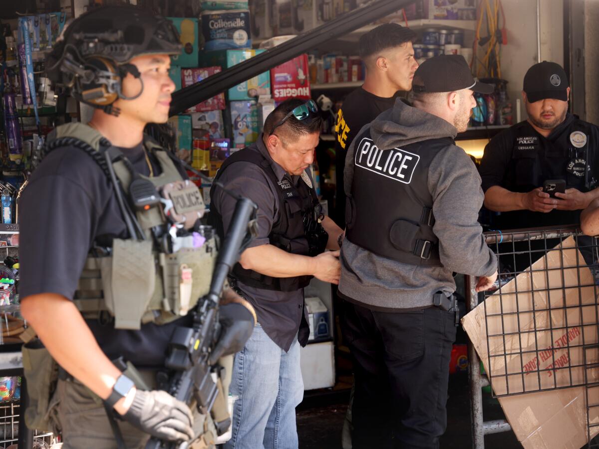 LAPD officers and DEA agents converged along Alvarado Avenue 